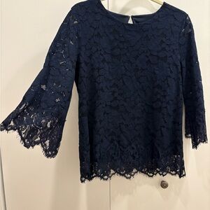 Banana Republic Navy Lace Blouse